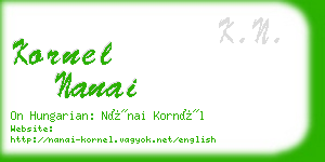 kornel nanai business card